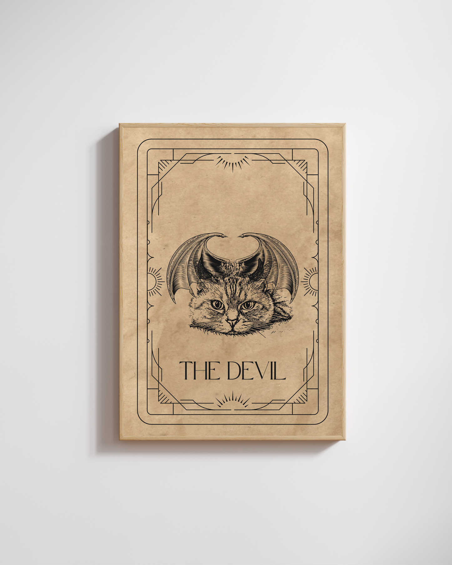 Wall Art Print - Tarot Card - The Devil, Feline Edition-By The Bard