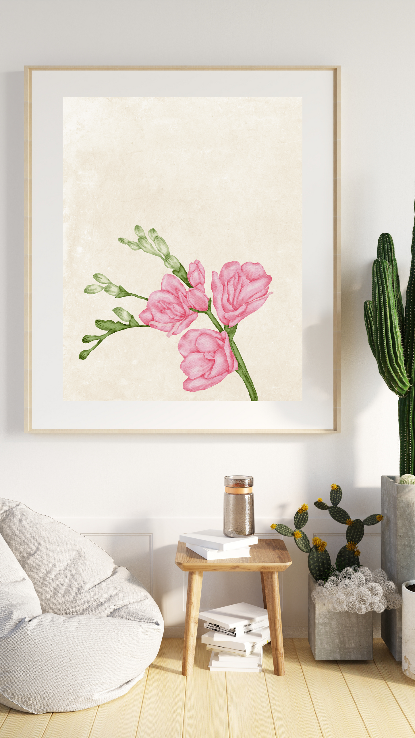 Wall Art Print - Botanical Watercolour Freesia Illustration-By The Bard