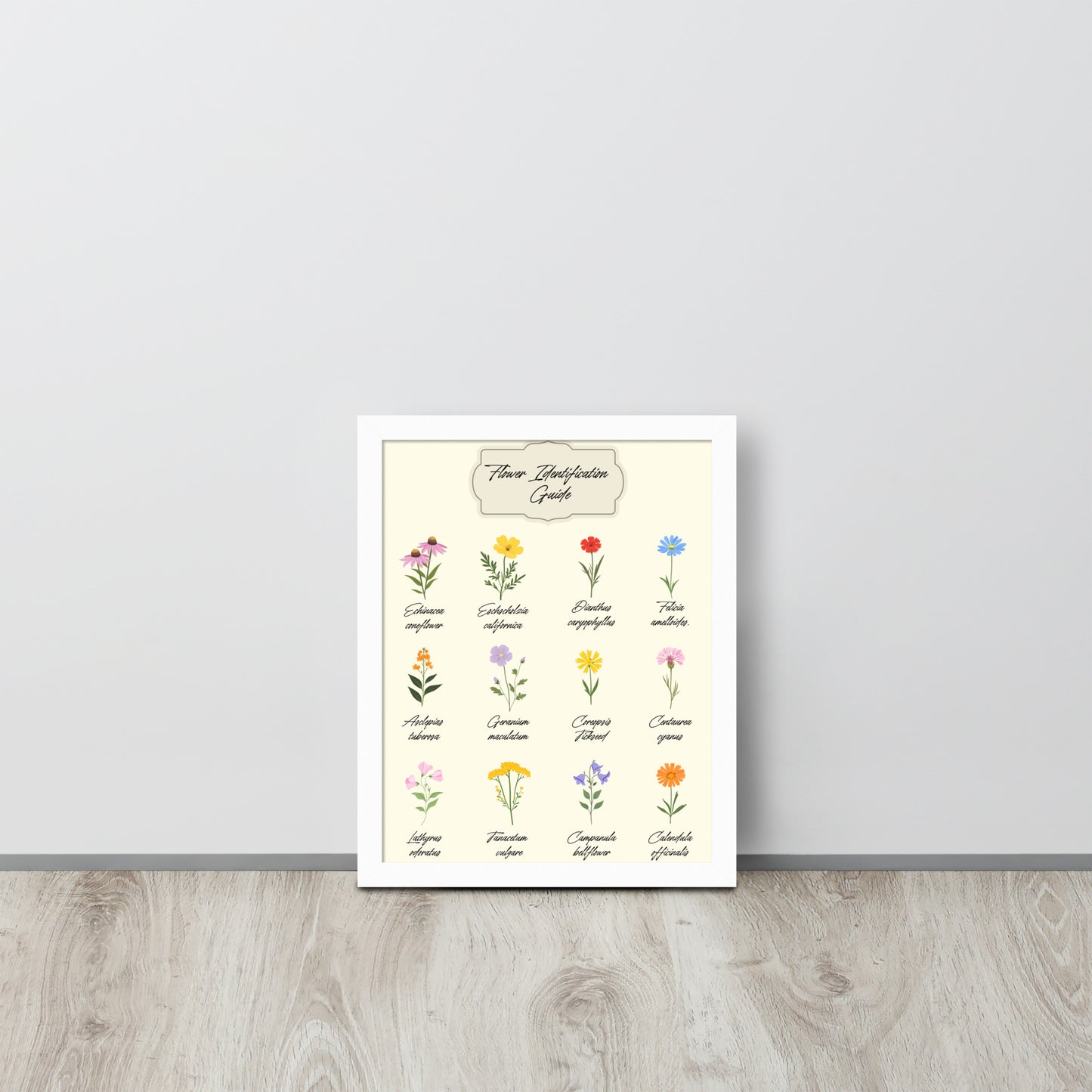 Wall Art Print - Flower Identification Guide-By The Bard