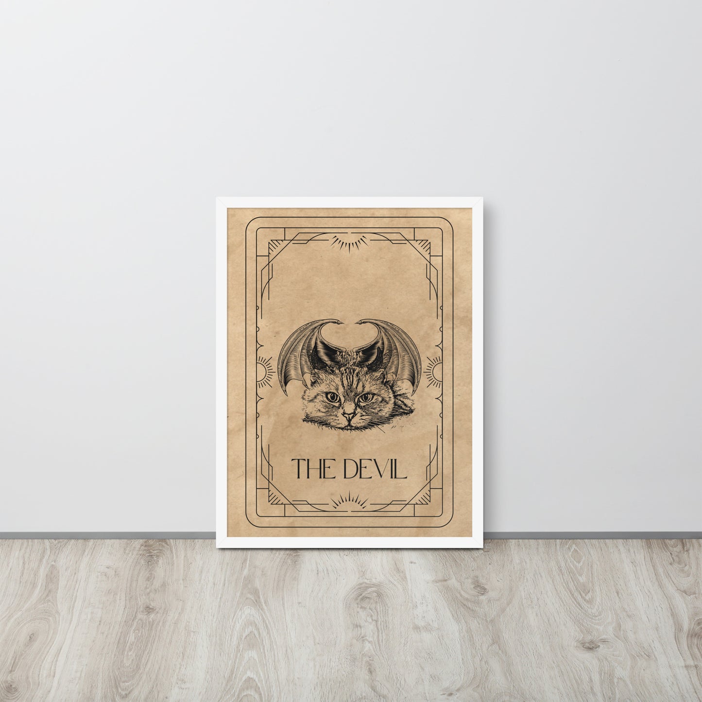 Wall Art Print - Tarot Card - The Devil, Feline Edition-By The Bard