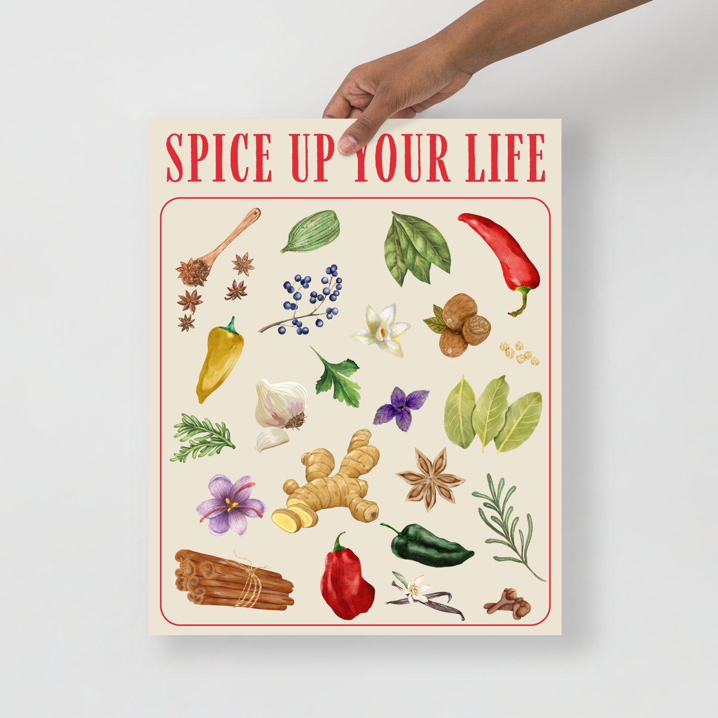 Wall Art Print - Spice Up Your Life Botanical Illustration-By The Bard