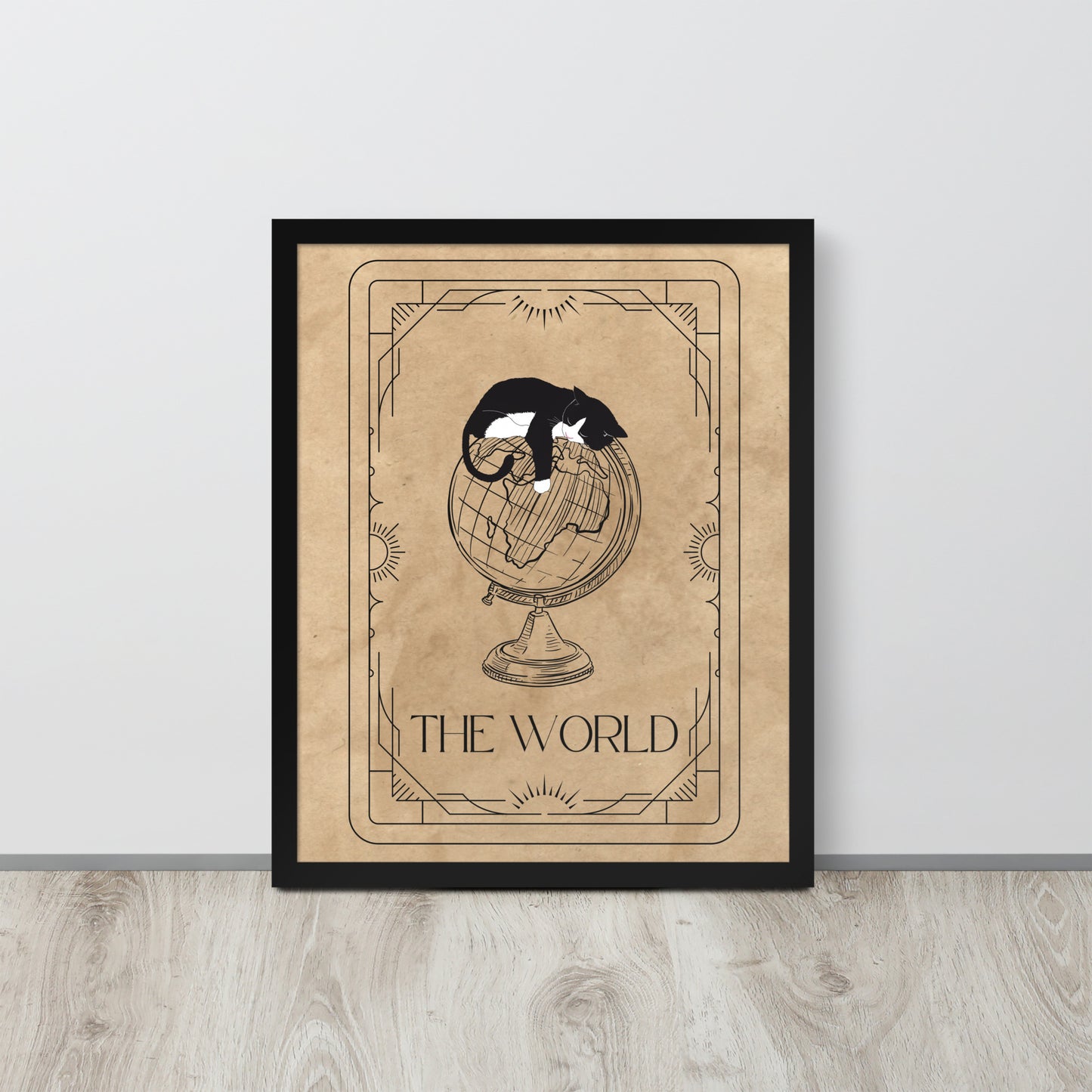 Wall Art Print - Tarot Card - The World, Cat Edition-By The Bard