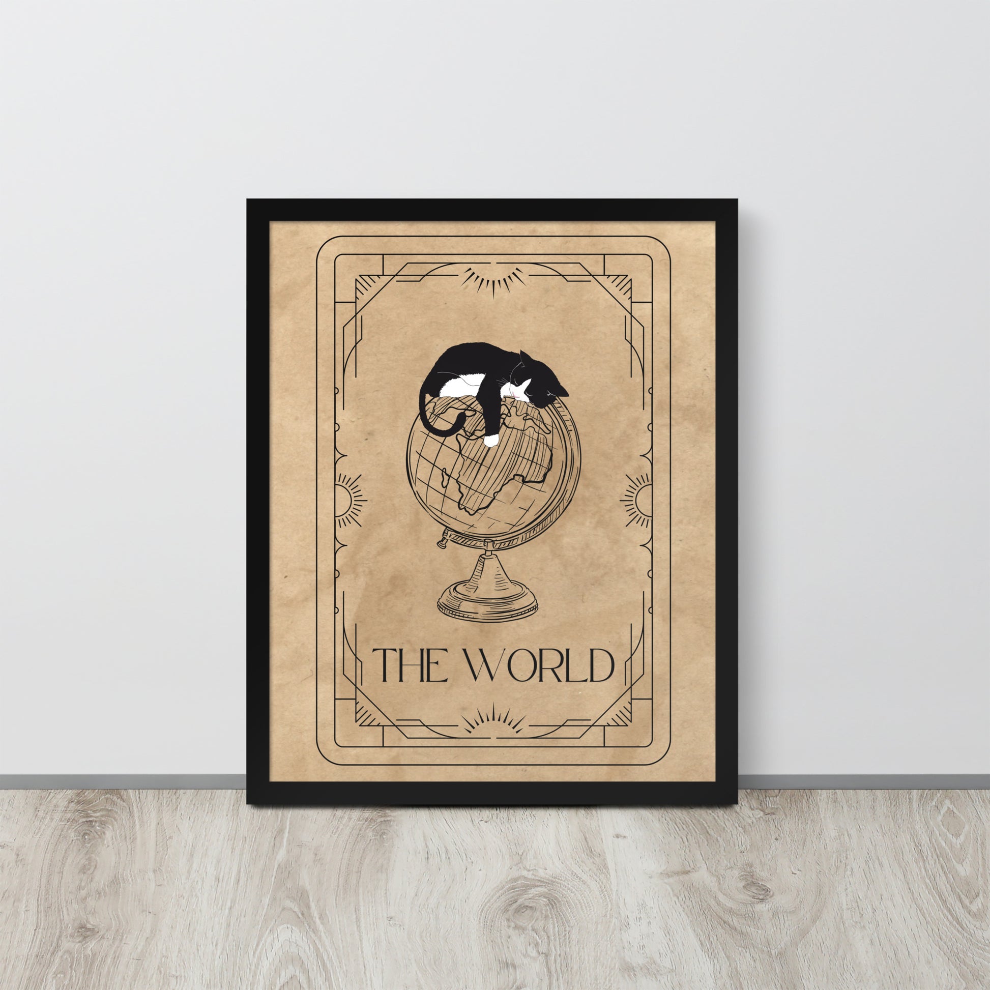 Wall Art Print - Tarot Card - The World, Cat Edition-By The Bard