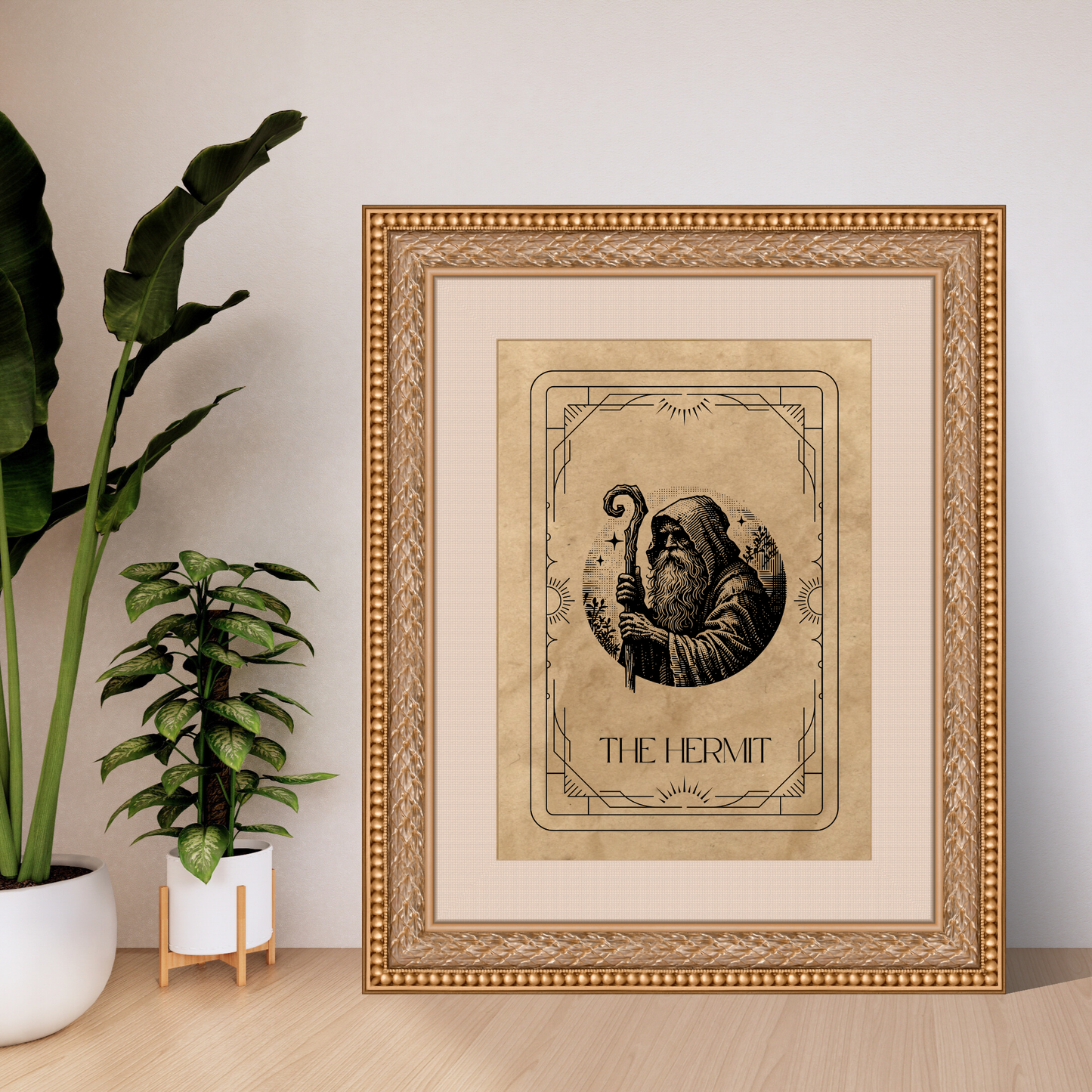 Wall Art Print - Tarot Card - The Hermit-By The Bard