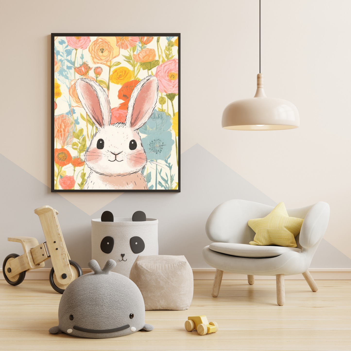 Wall Art Print - Floral Bunny-By The Bard