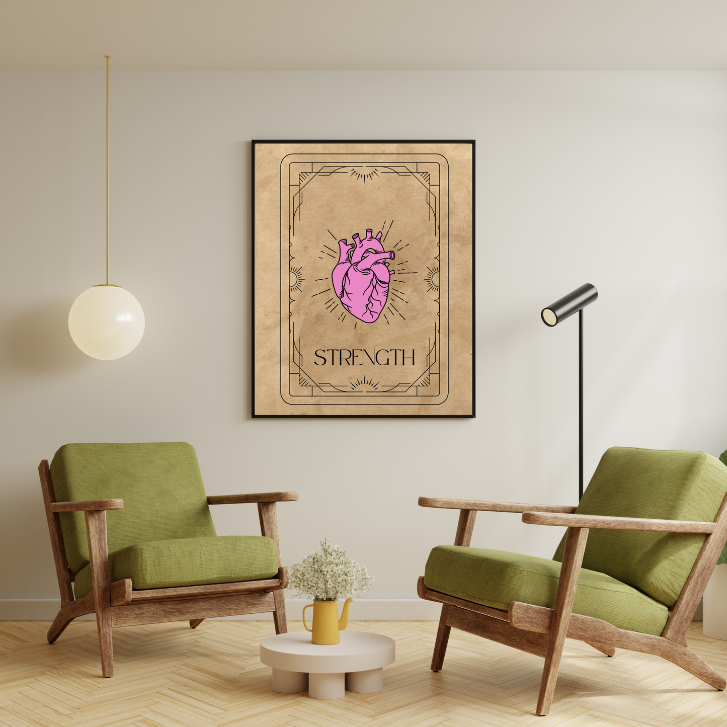 Wall Art Print - Tarot Card - Strength, Pink Edition-By The Bard