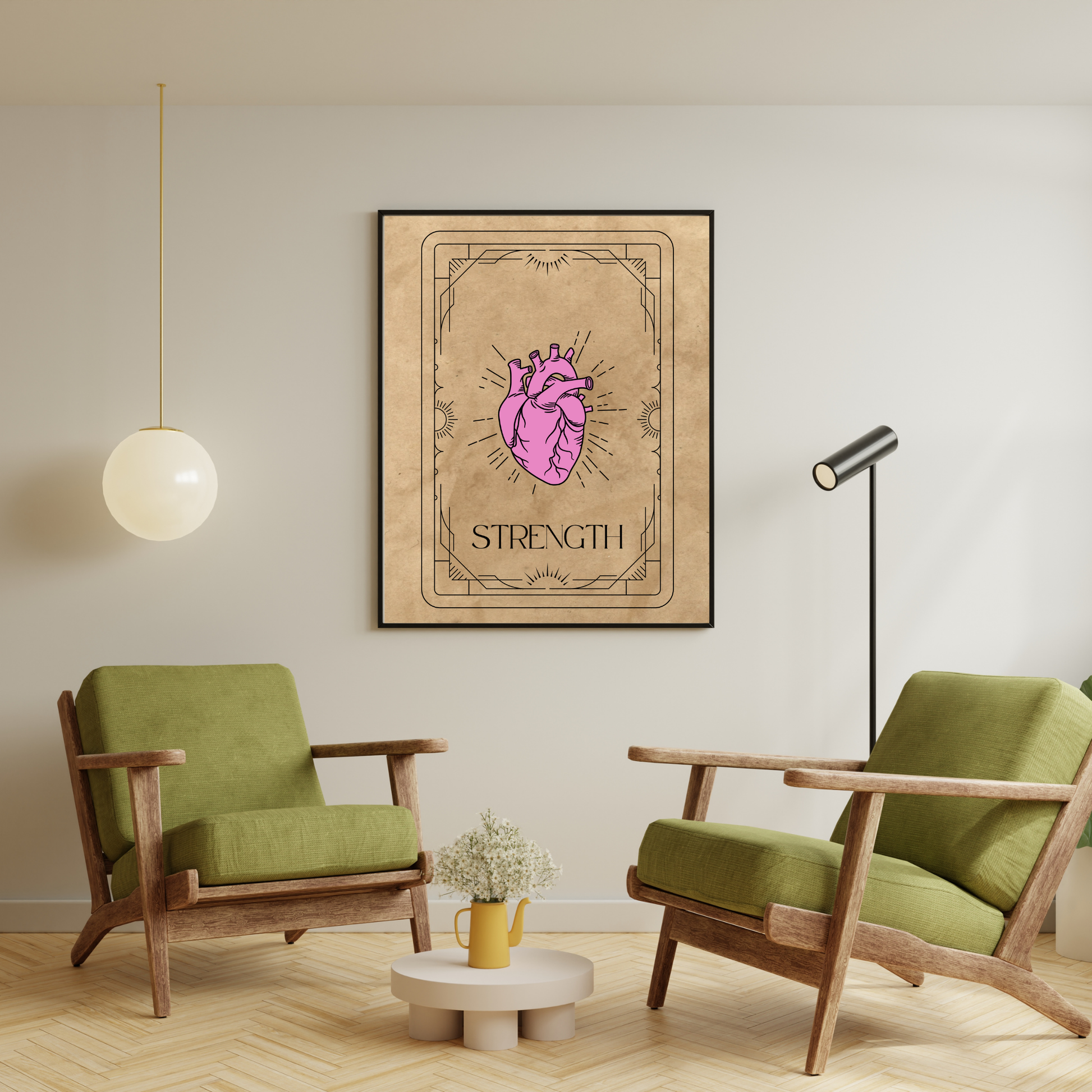 Wall Art Print - Tarot Card - Strength, Pink Edition-By The Bard