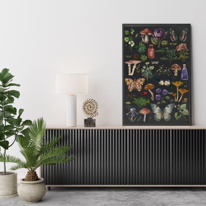 Wall Art Print - Witchy Botanicals - Vintage Nature Collage-By The Bard