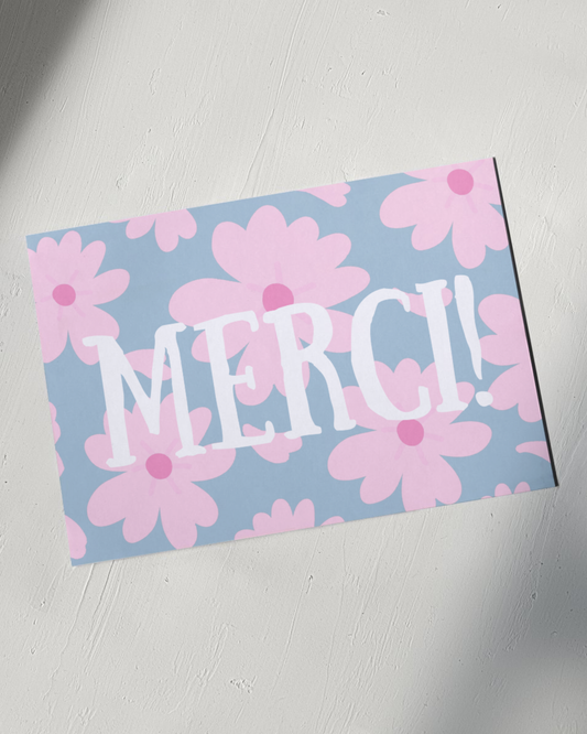 Greetings Card - Merci! Floral Thank You Card
