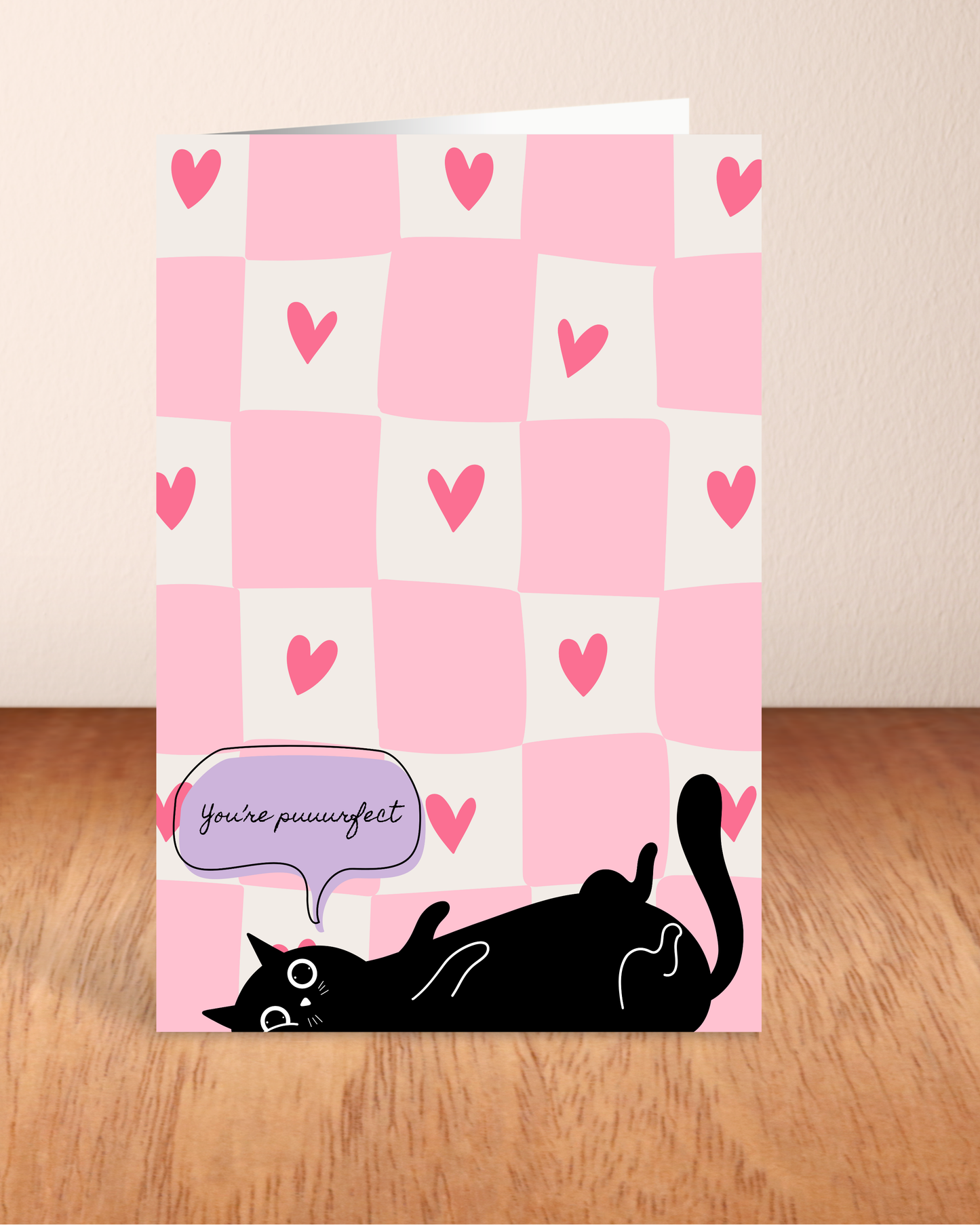 Greetings Card - You're Puurrrfect | Cute Cat Valentine's & Anniversary Card