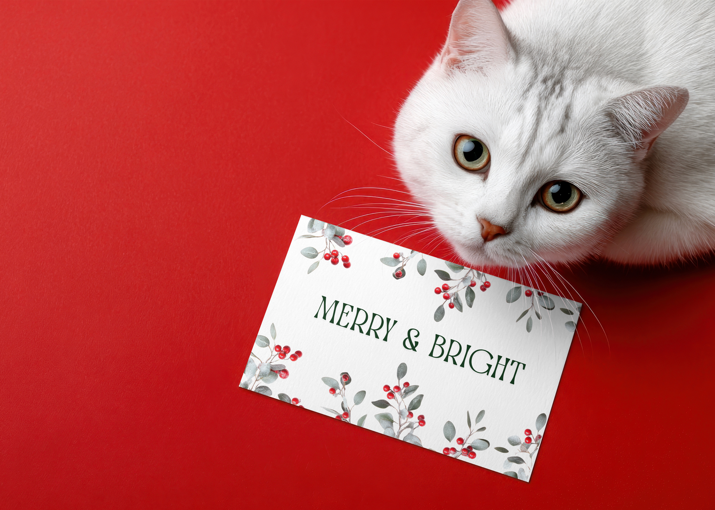 Christmas Card -  Merry and Bright Winter Berry
