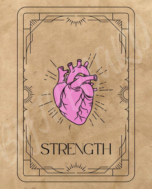 Wall Art Print - Tarot Card - Strength, Pink Edition-By The Bard