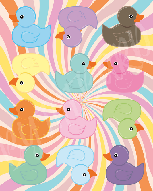Wall Art Print - Rubber Duckies-By The Bard