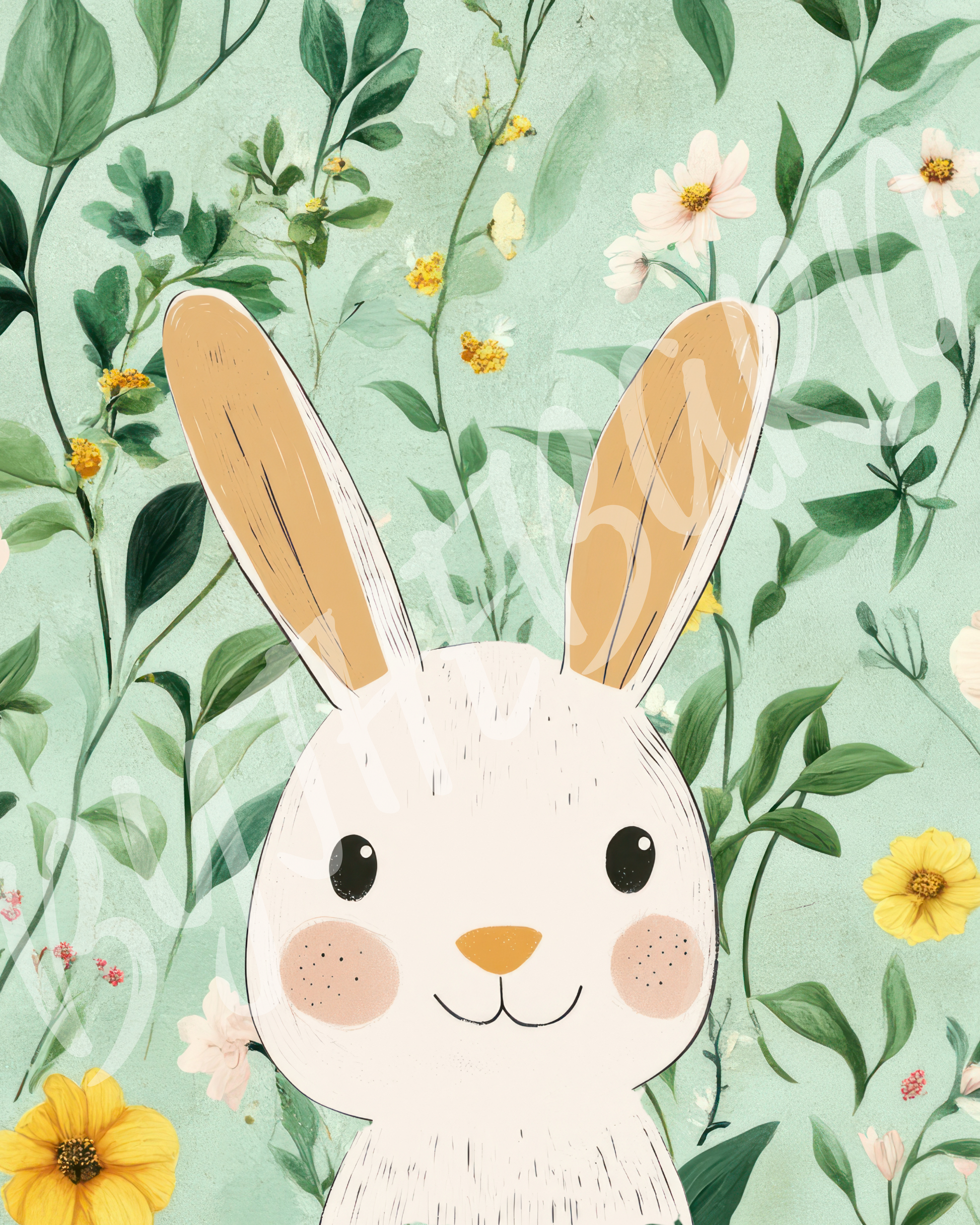 Wall Art Print - Botanical Bunny-By The Bard