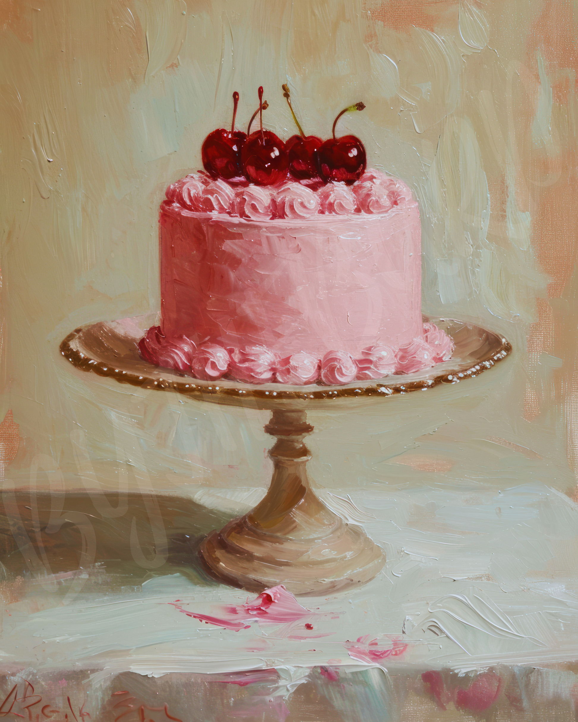 Wall Art Print - Cherry Gateau-By The Bard