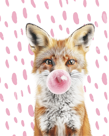 Wall Art Print - Fox Bubblegum-By The Bard