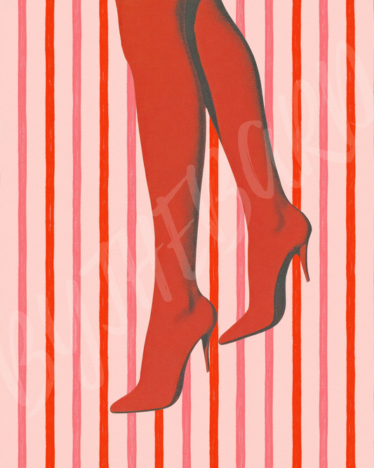 Wall Art Print - Retro Red Heels Pop Art Print-By The Bard