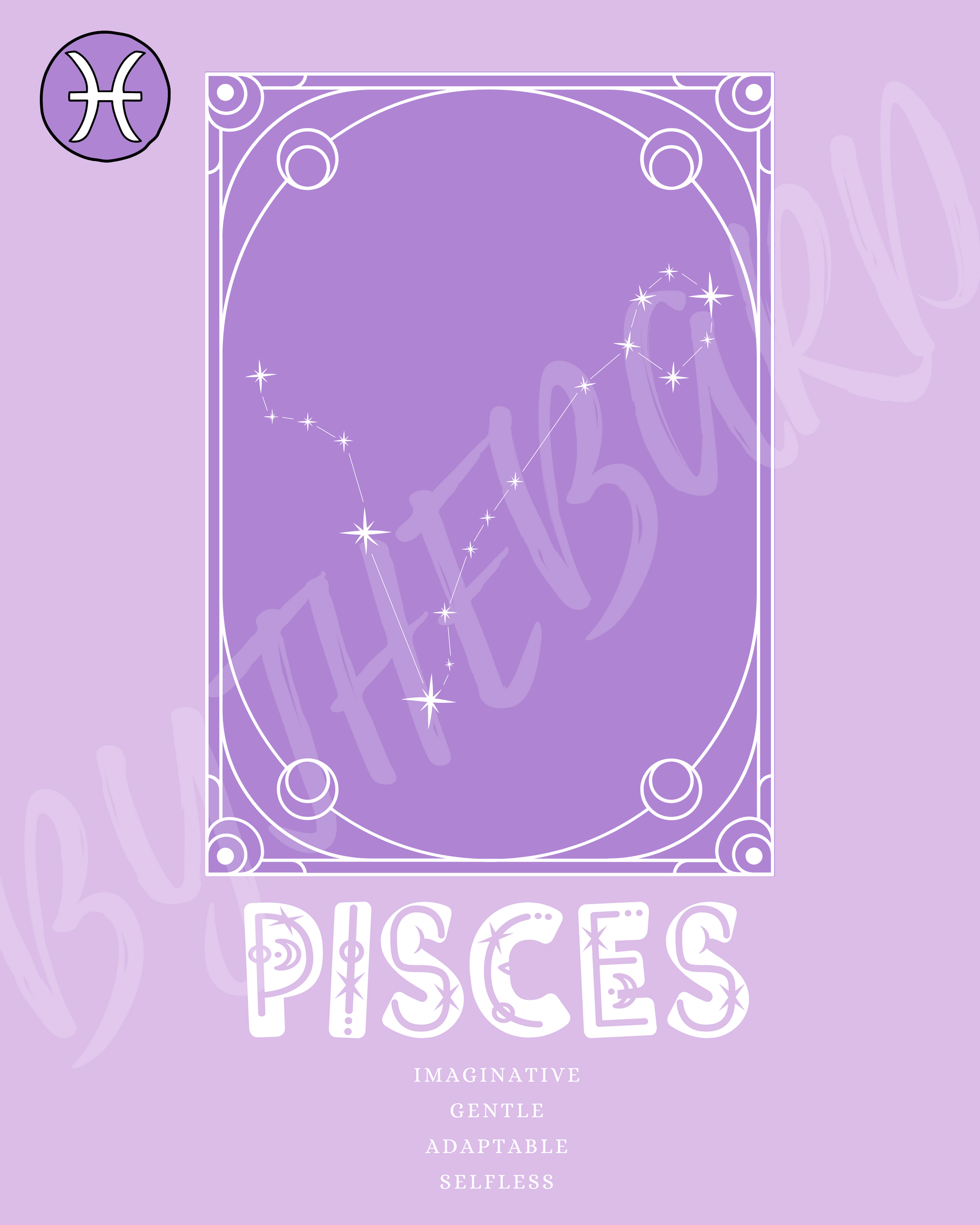 Wall Art Print - Zodiac - Pisces-By The Bard