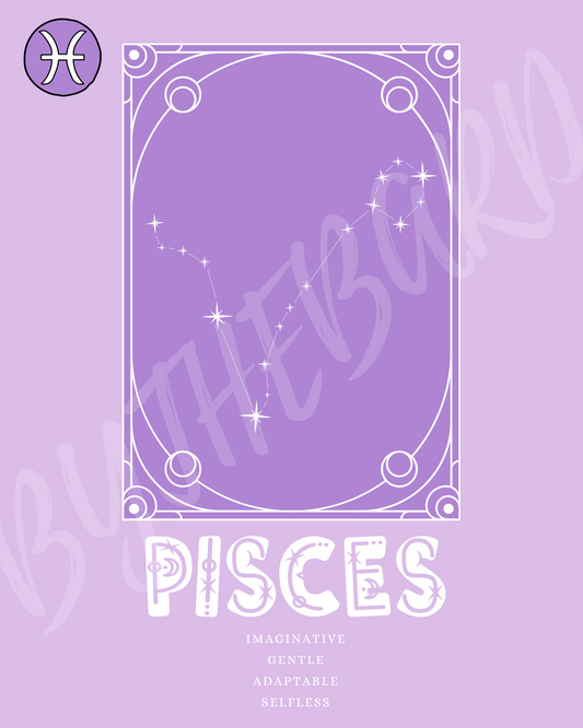 Wall Art Print - Zodiac - Pisces-By The Bard