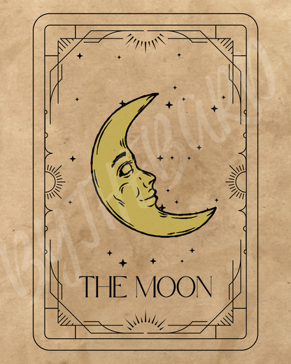 Wall Art Print - Tarot Card - The Moon-By The Bard
