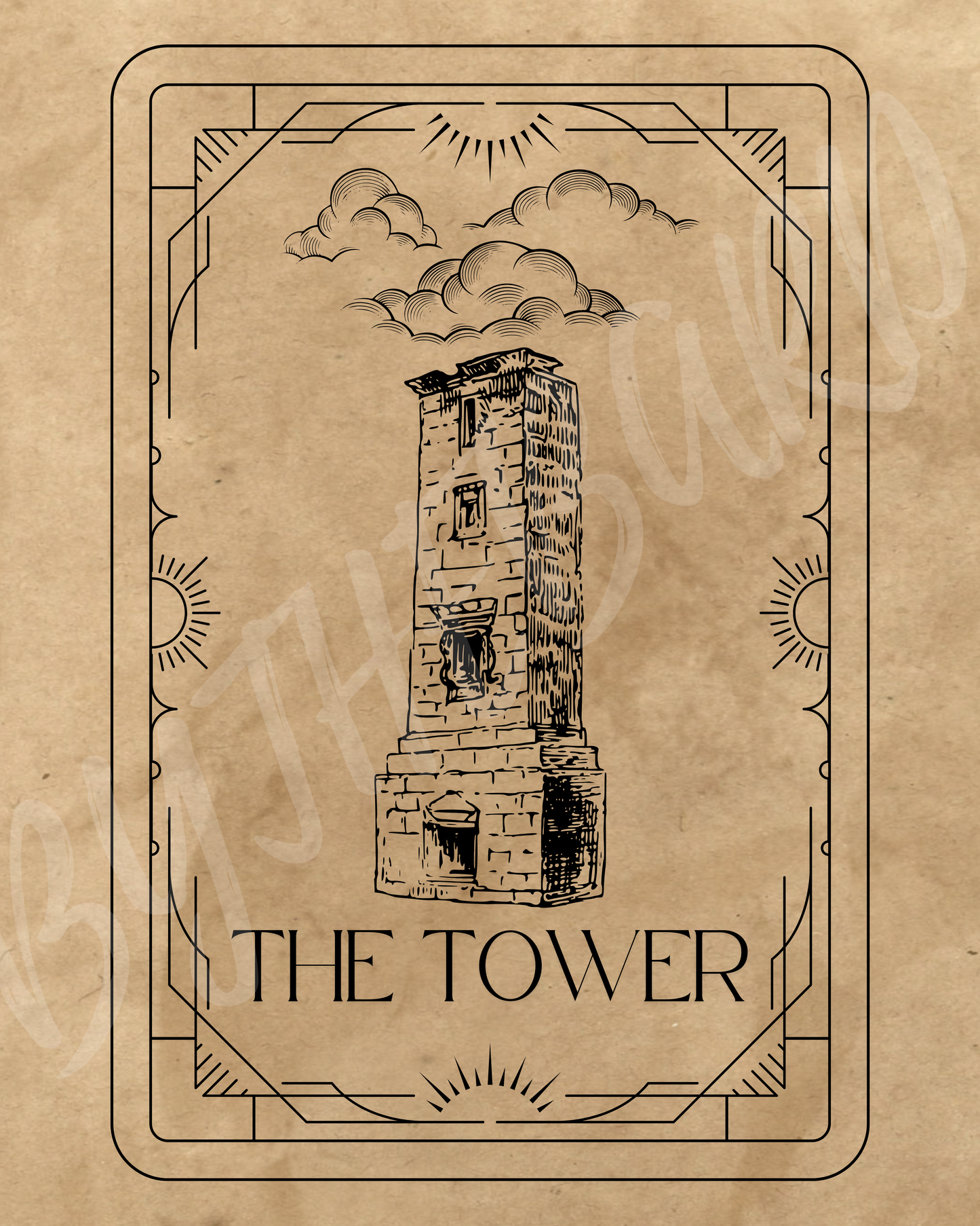 Wall Art Print - Tarot Card - The Tower-By The Bard