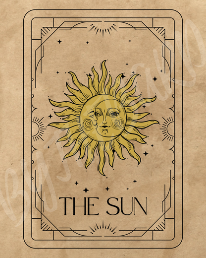 Wall Art Print - Tarot Card - The Sun-By The Bard