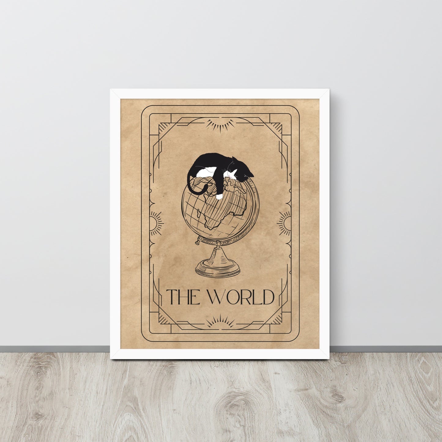 Wall Art Print - Tarot Card - The World, Cat Edition-By The Bard