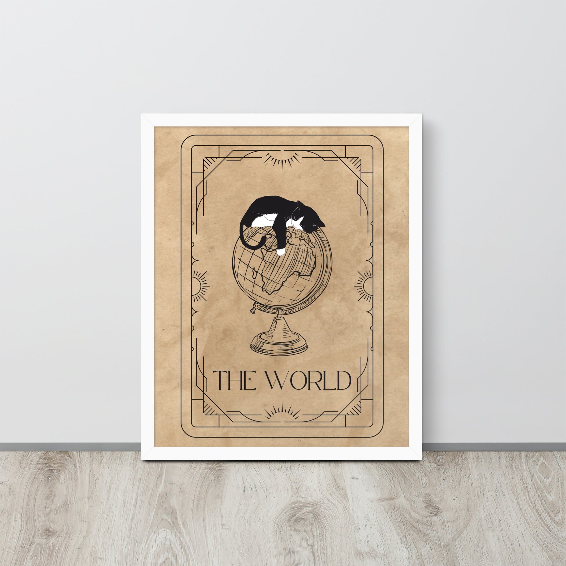 Wall Art Print - Tarot Card - The World, Cat Edition-By The Bard