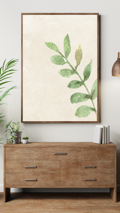 Wall Art Print - Botanical Watercolour Leaves Illustration-By The Bard