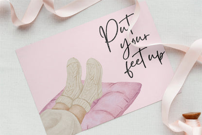 Greetings Card - Put Your Feet Up Get Well Soon Card