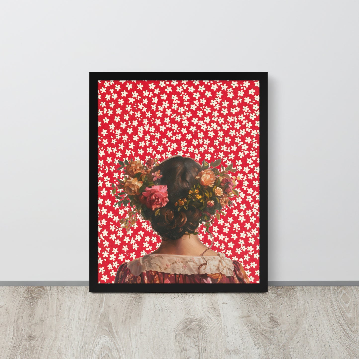 Wall Art Print - Flower Crown Reverie Vintage Floral Portrait-By The Bard