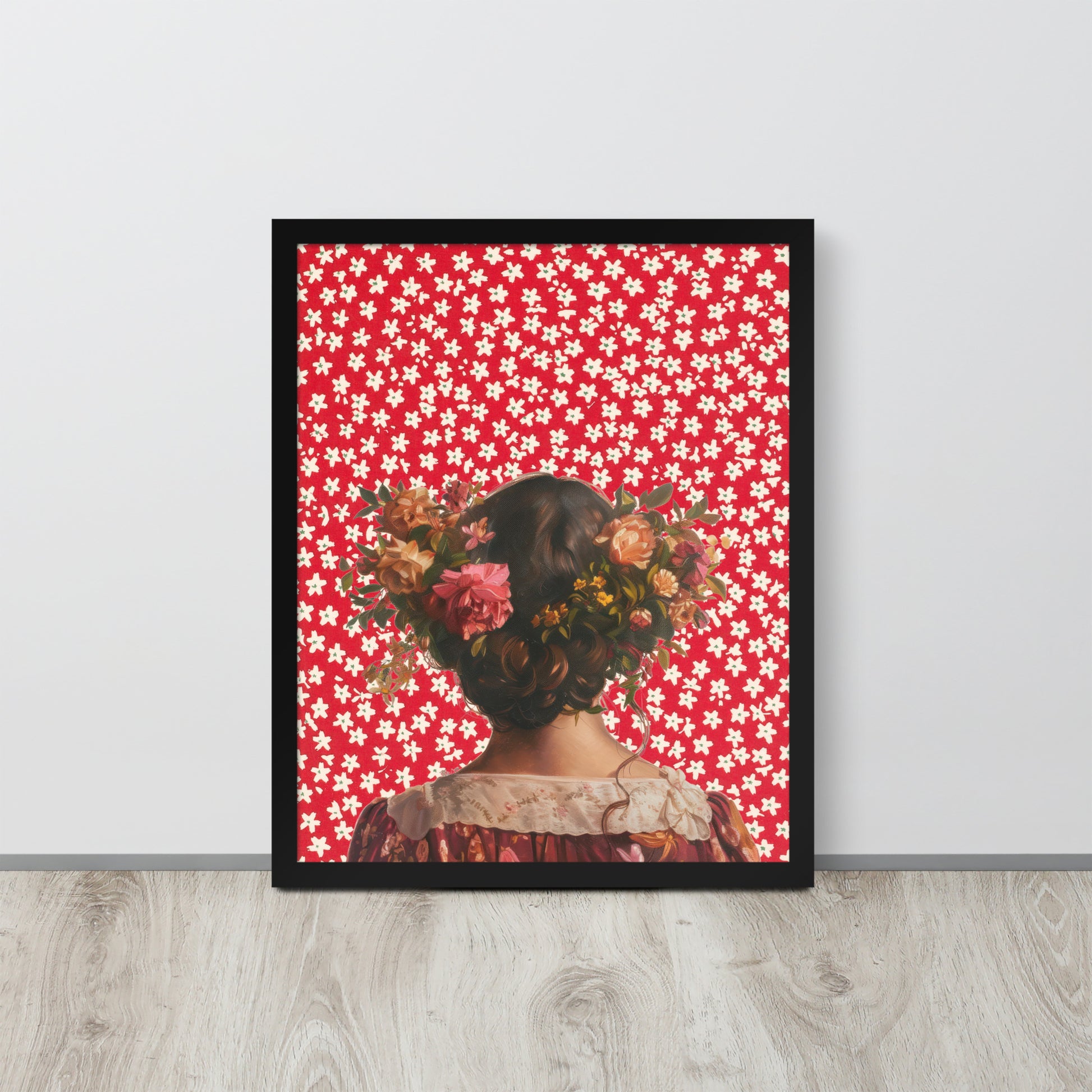 Wall Art Print - Flower Crown Reverie Vintage Floral Portrait-By The Bard