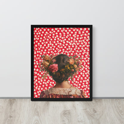 Wall Art Print - Flower Crown Reverie Vintage Floral Portrait-By The Bard