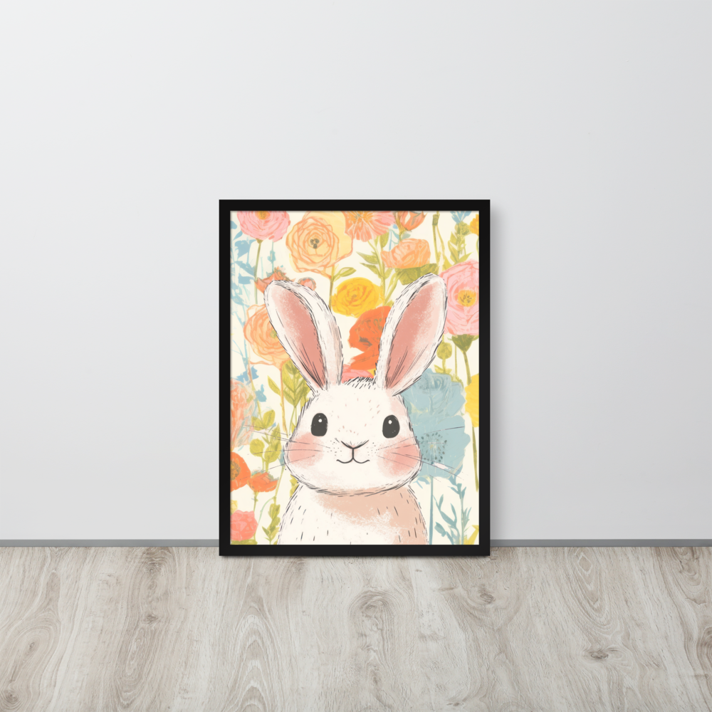 Wall Art Print - Floral Bunny-By The Bard