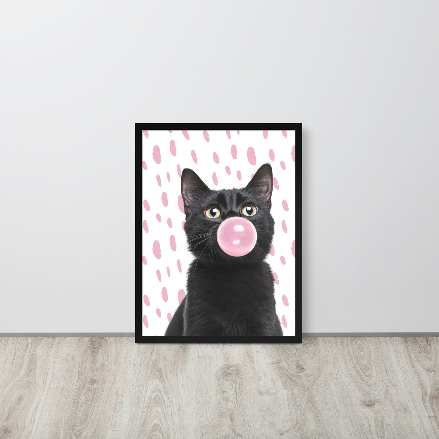 Wall Art Print - Black Cat Bubblegum-By The Bard