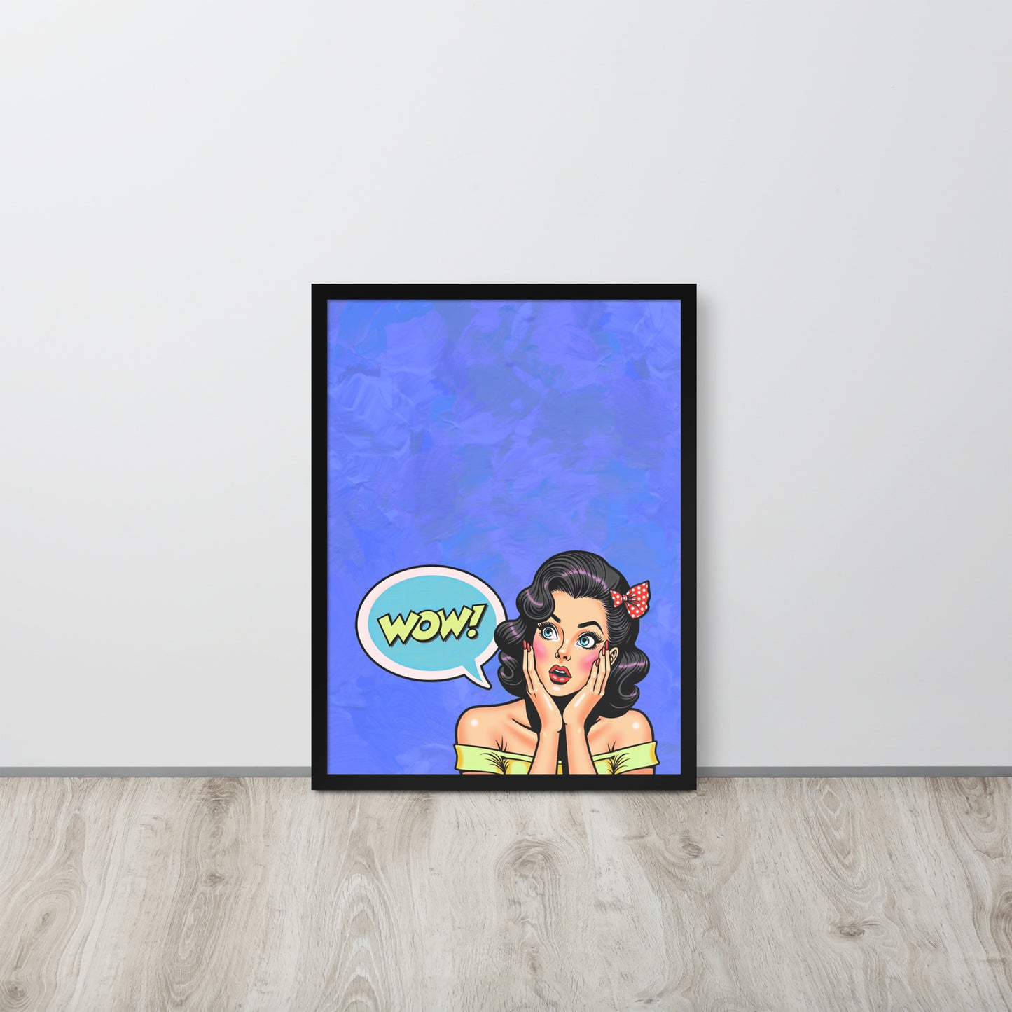 Wall Art Print - Retro Pop Art: WOW! Pin-Up Girl-By The Bard