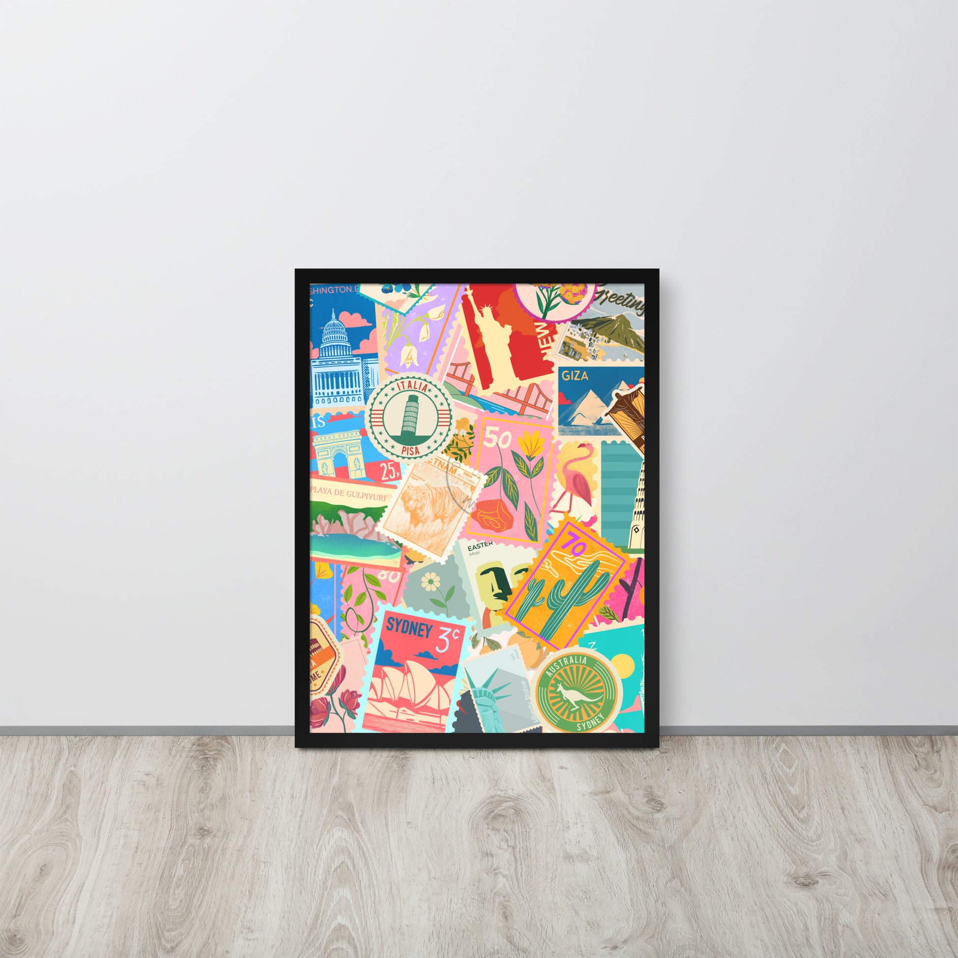 Wall Art Print - Travel Stamps-By The Bard