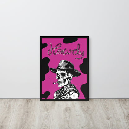 Wall Art Print - Howdy Cowboy Skeleton-By The Bard
