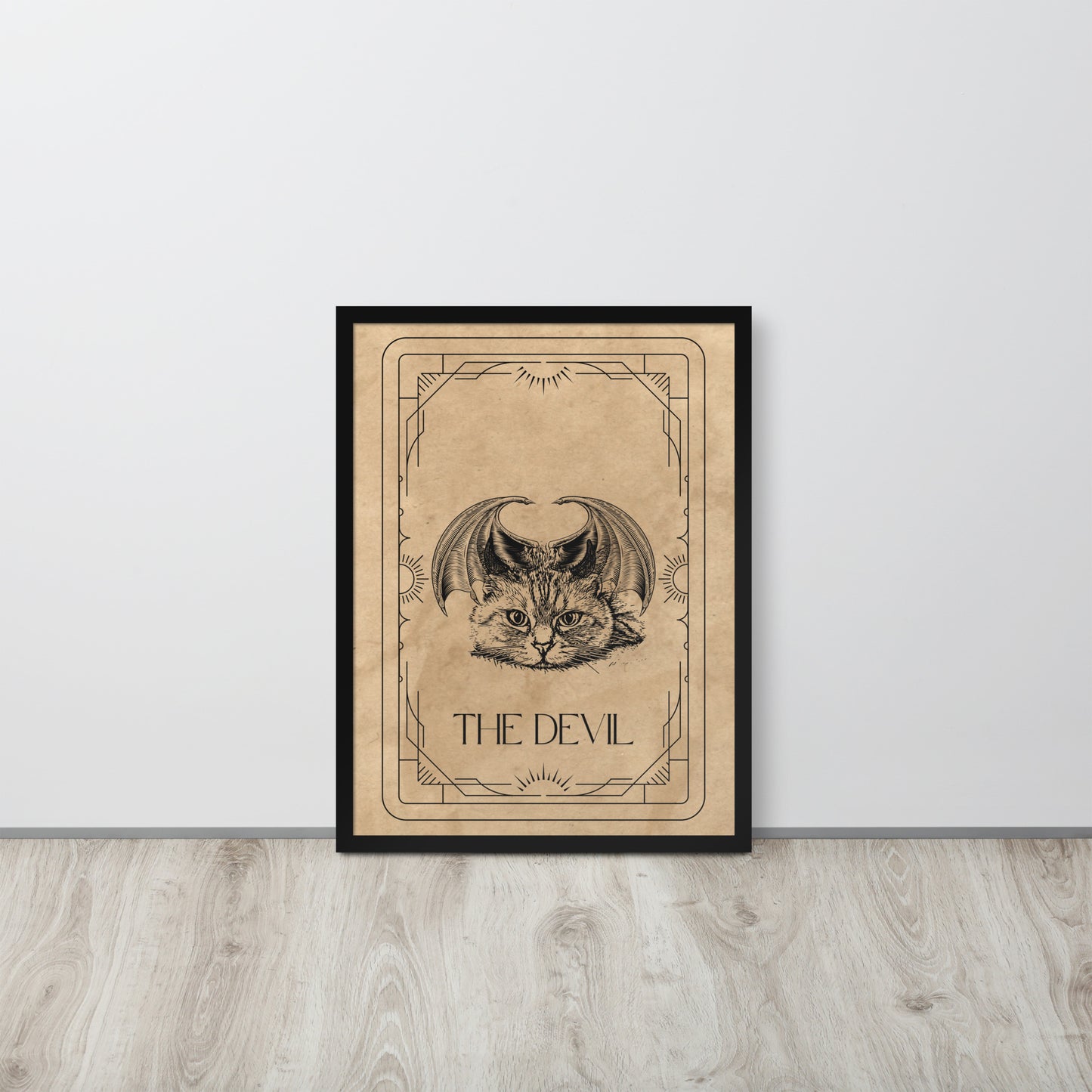 Wall Art Print - Tarot Card - The Devil, Feline Edition-By The Bard