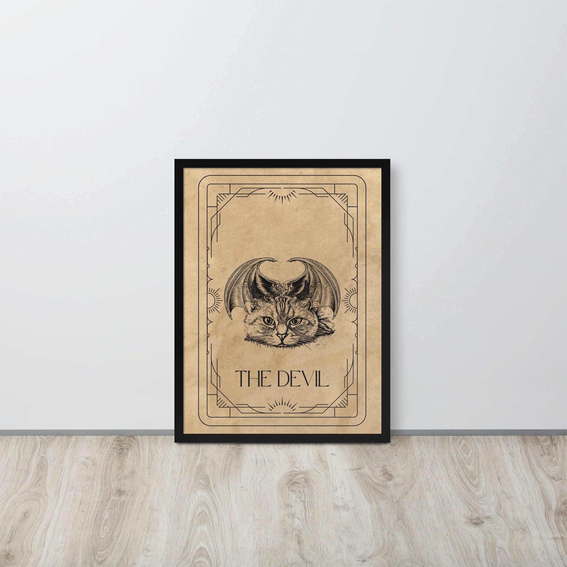 Wall Art Print - Tarot Card - The Devil, Feline Edition-By The Bard