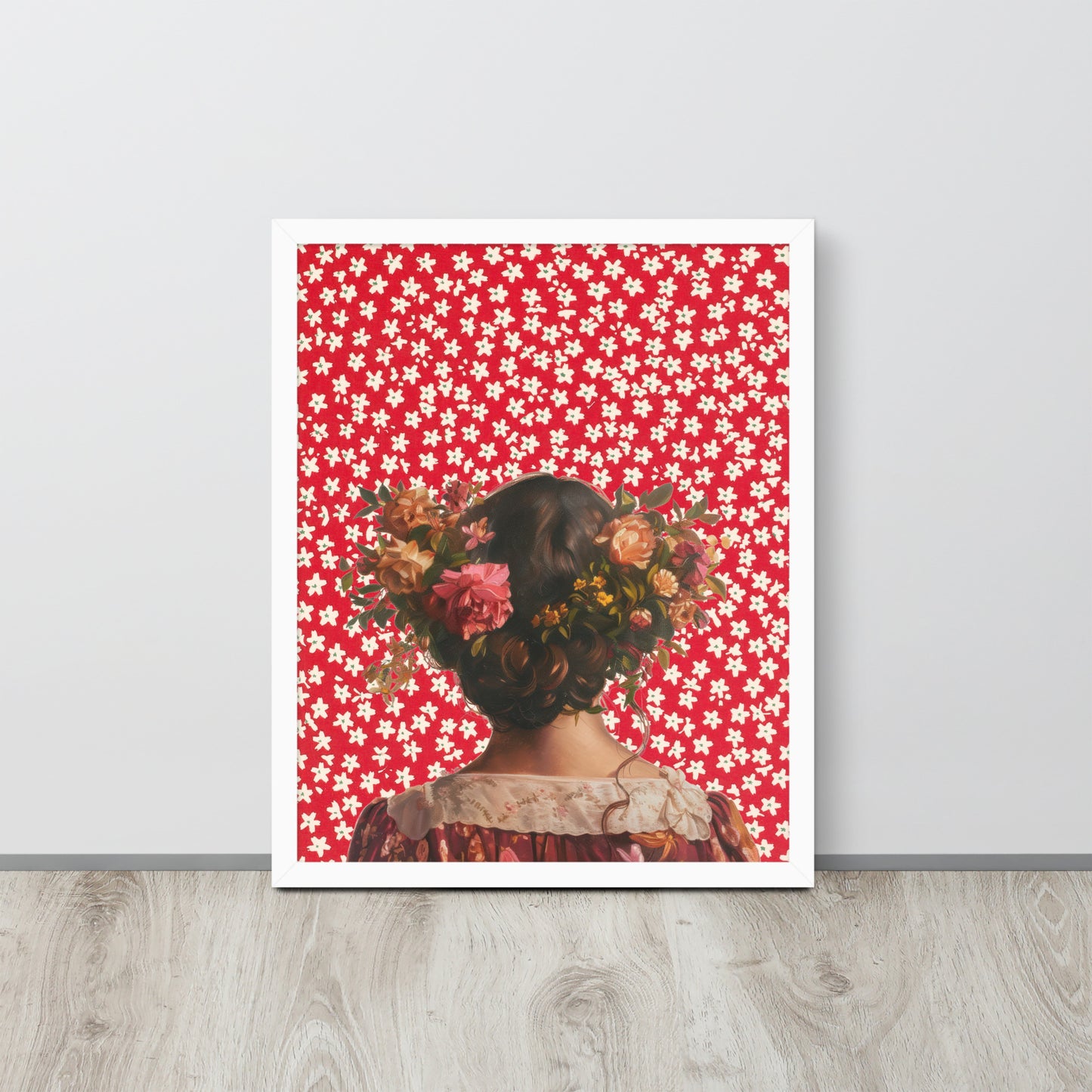 Wall Art Print - Flower Crown Reverie Vintage Floral Portrait-By The Bard