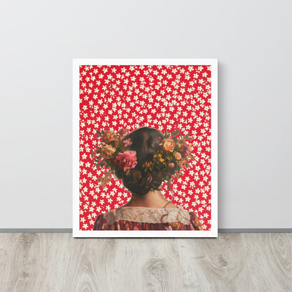 Wall Art Print - Flower Crown Reverie Vintage Floral Portrait-By The Bard