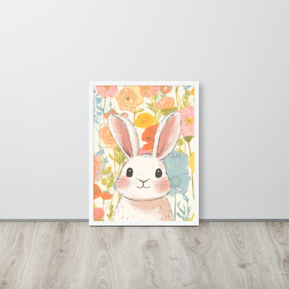 Wall Art Print - Floral Bunny-By The Bard