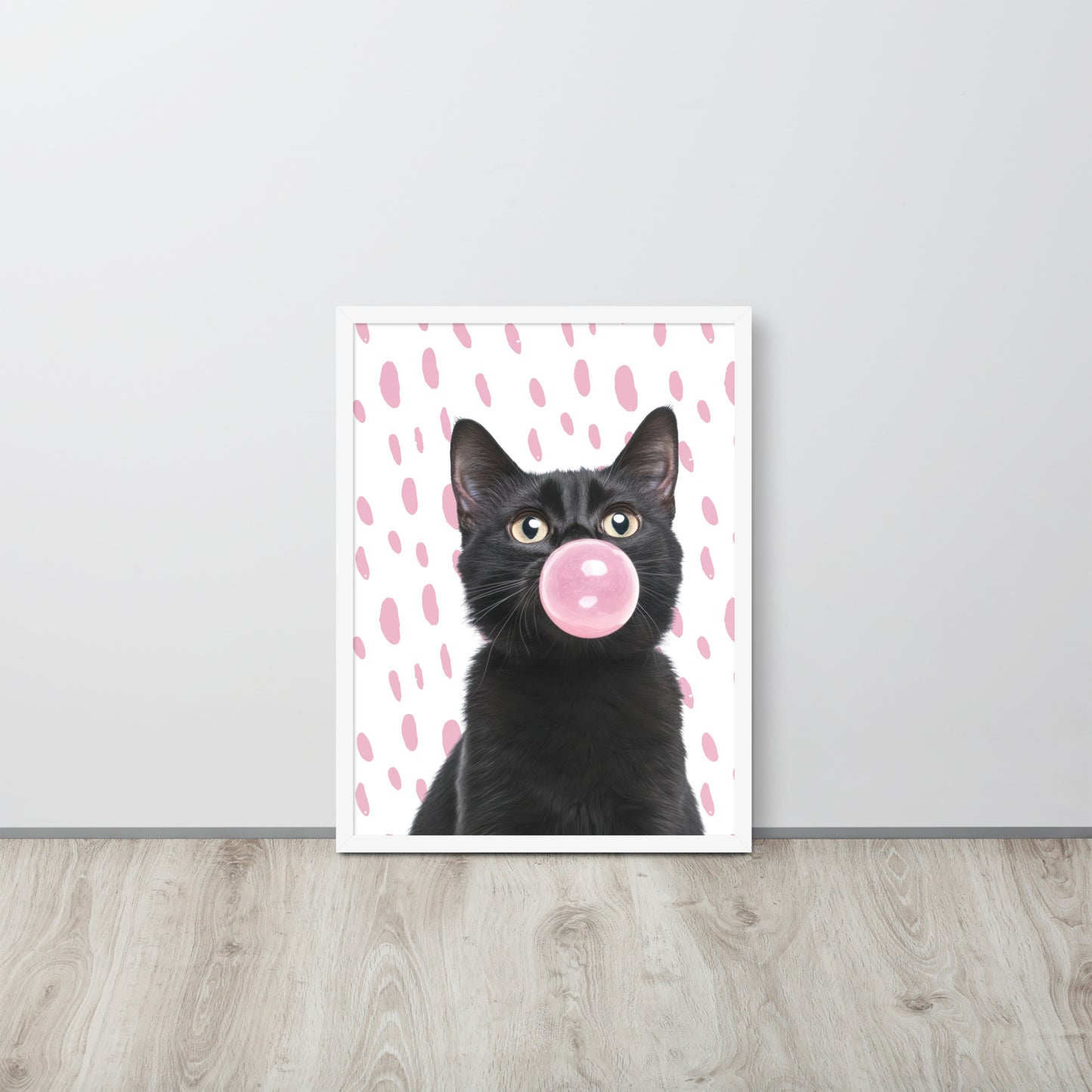 Wall Art Print - Black Cat Bubblegum-By The Bard