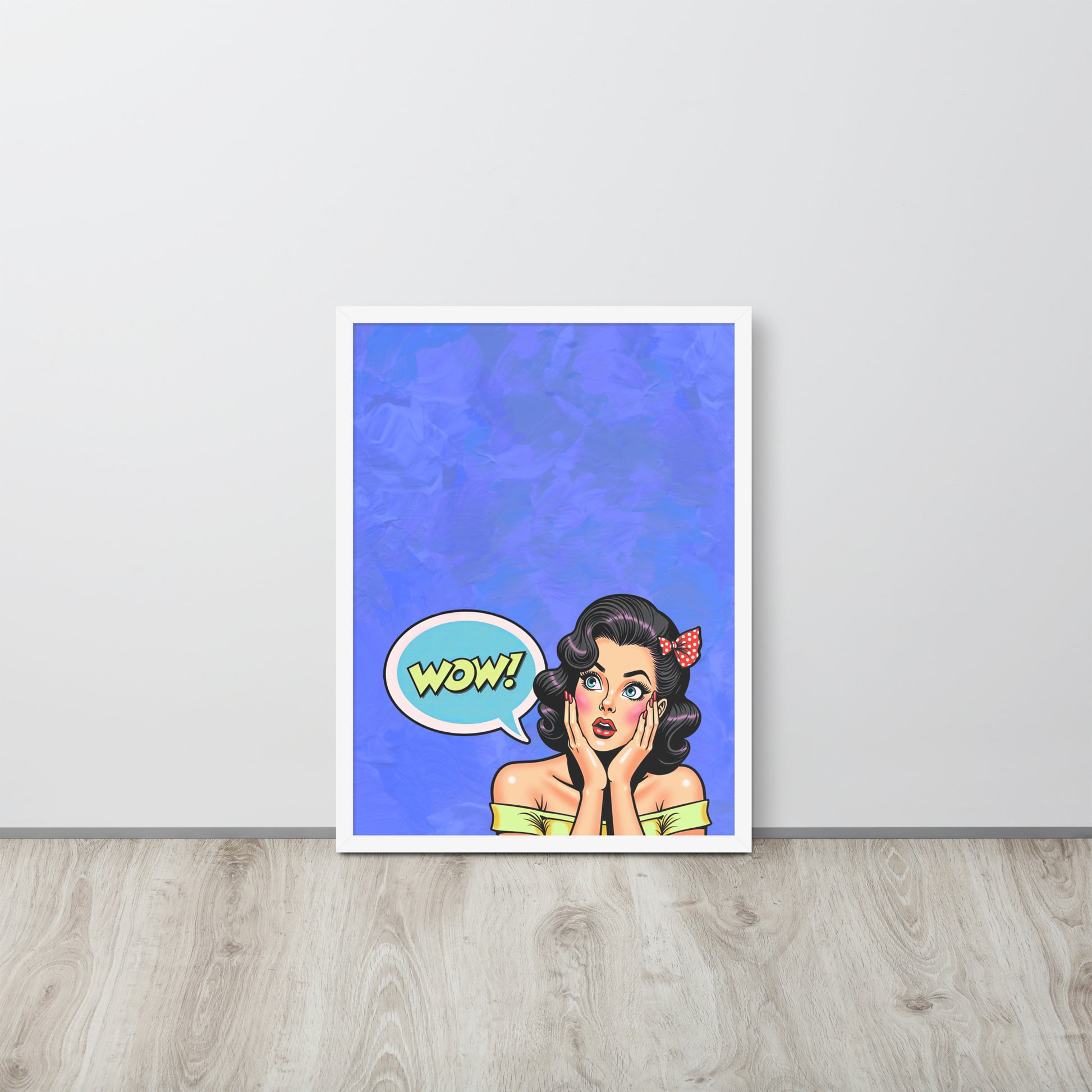 Wall Art Print - Retro Pop Art: WOW! Pin-Up Girl-By The Bard