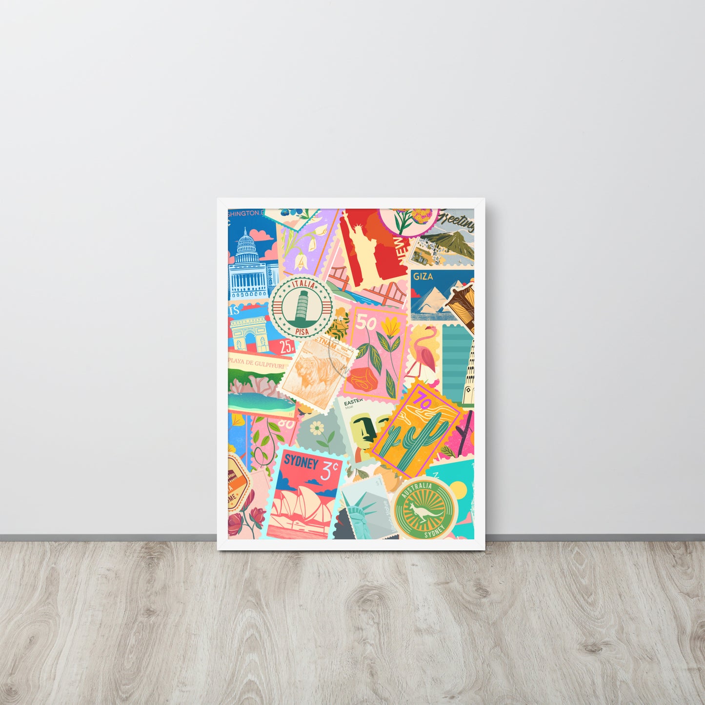 Wall Art Print - Travel Stamps-By The Bard