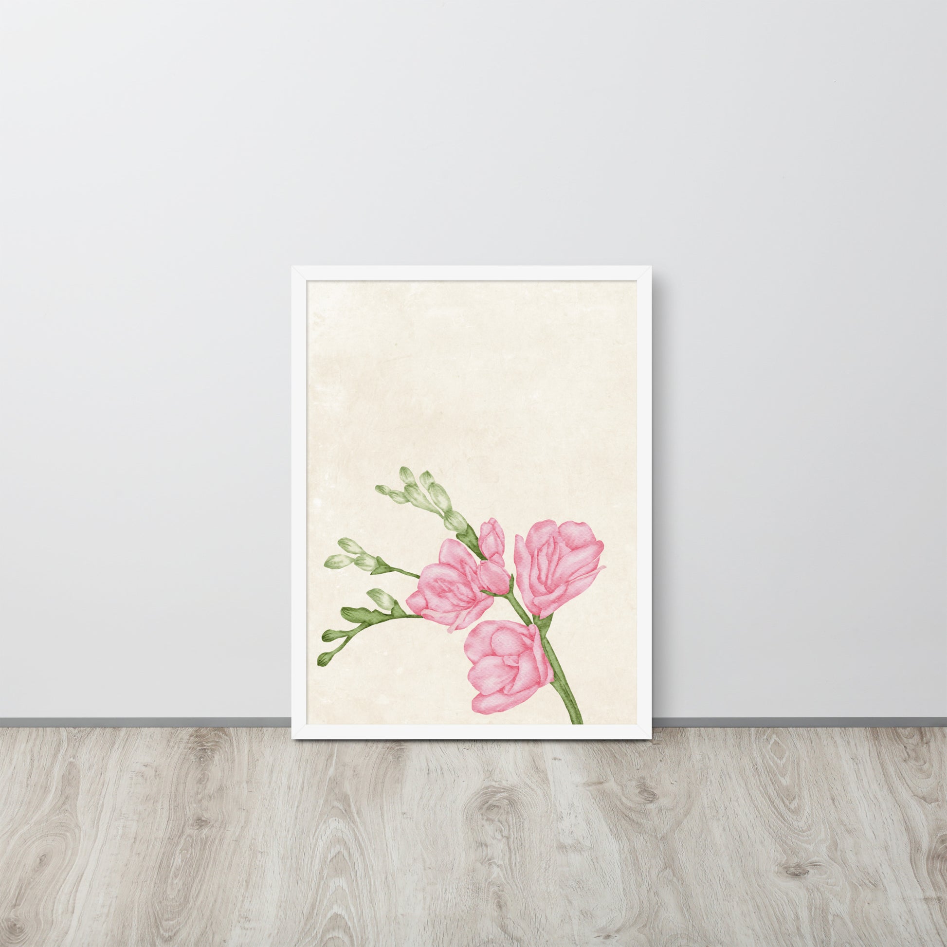 Wall Art Print - Botanical Watercolour Freesia Illustration-By The Bard