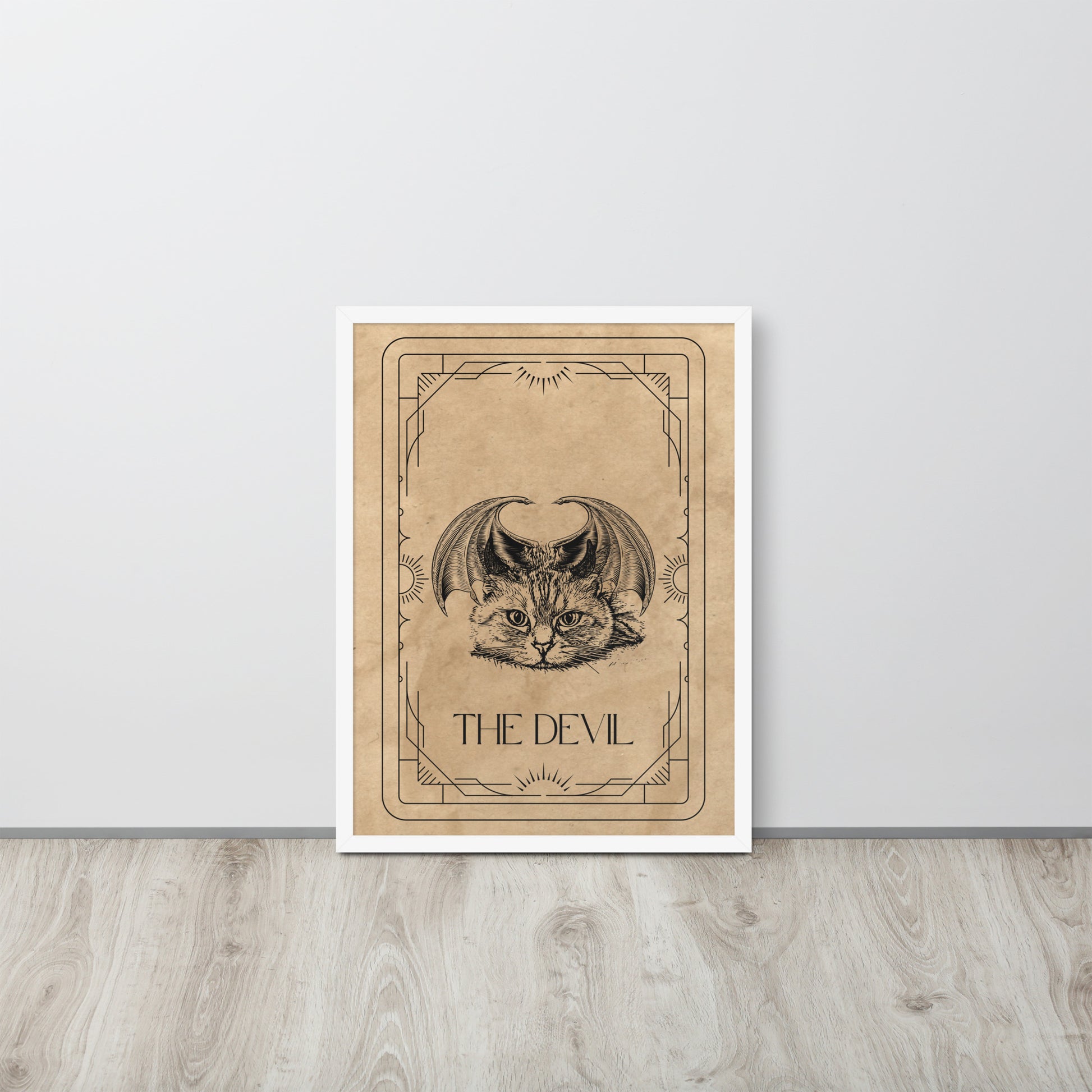 Wall Art Print - Tarot Card - The Devil, Feline Edition-By The Bard