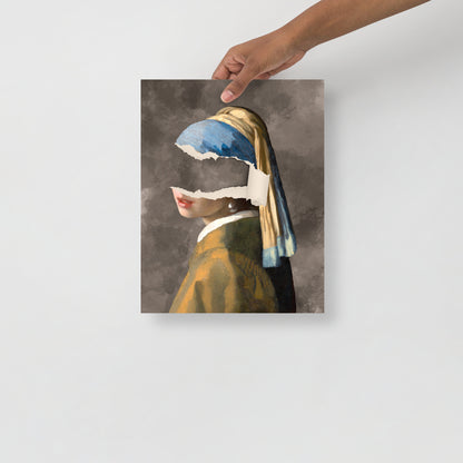 Wall Art Print - Ripped Girl with a Pearl Earring-By The Bard