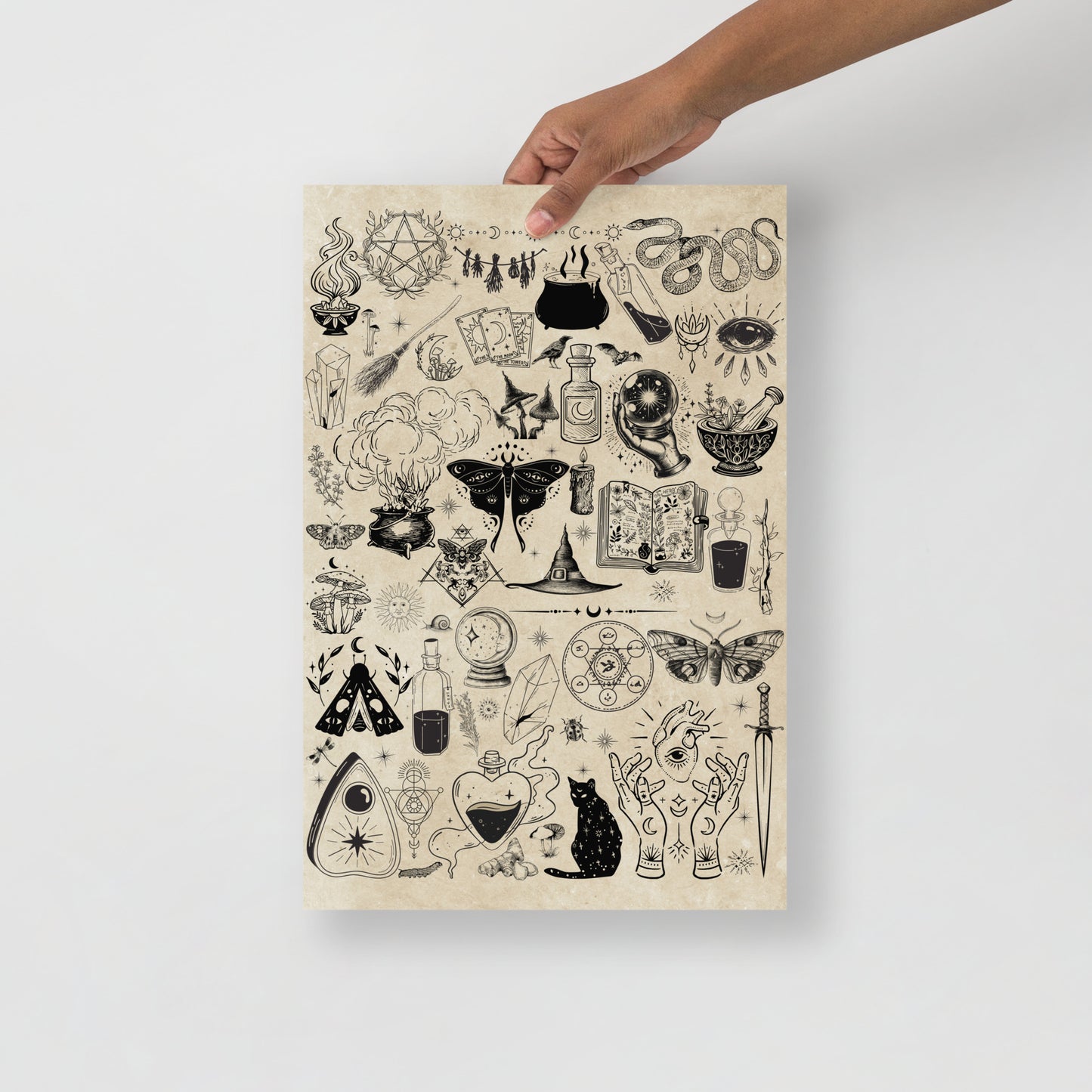 Wall Art Print - Mystical Witchcraft Vintage Illustration-By The Bard